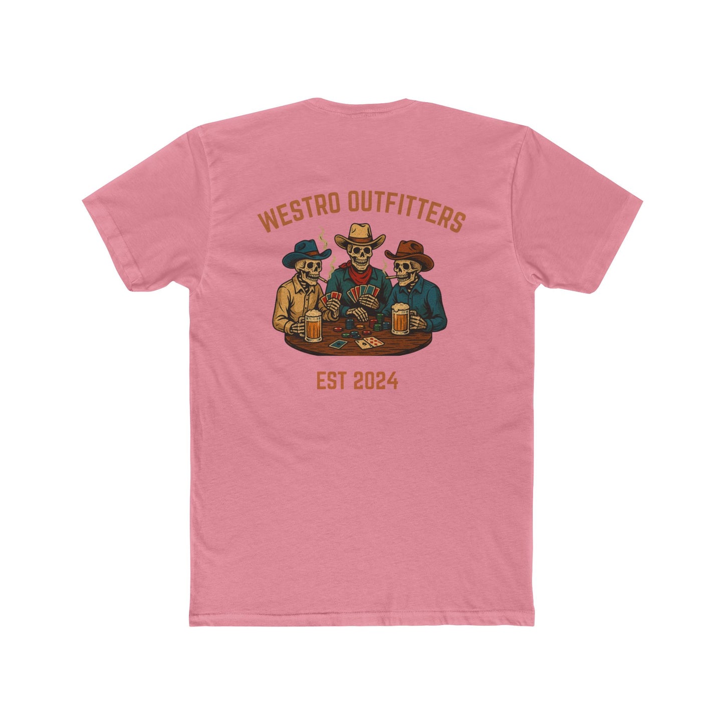 Cowboy Skelton  Cotton Crew Tee - Vintage Westro Outfitters T-Shirt